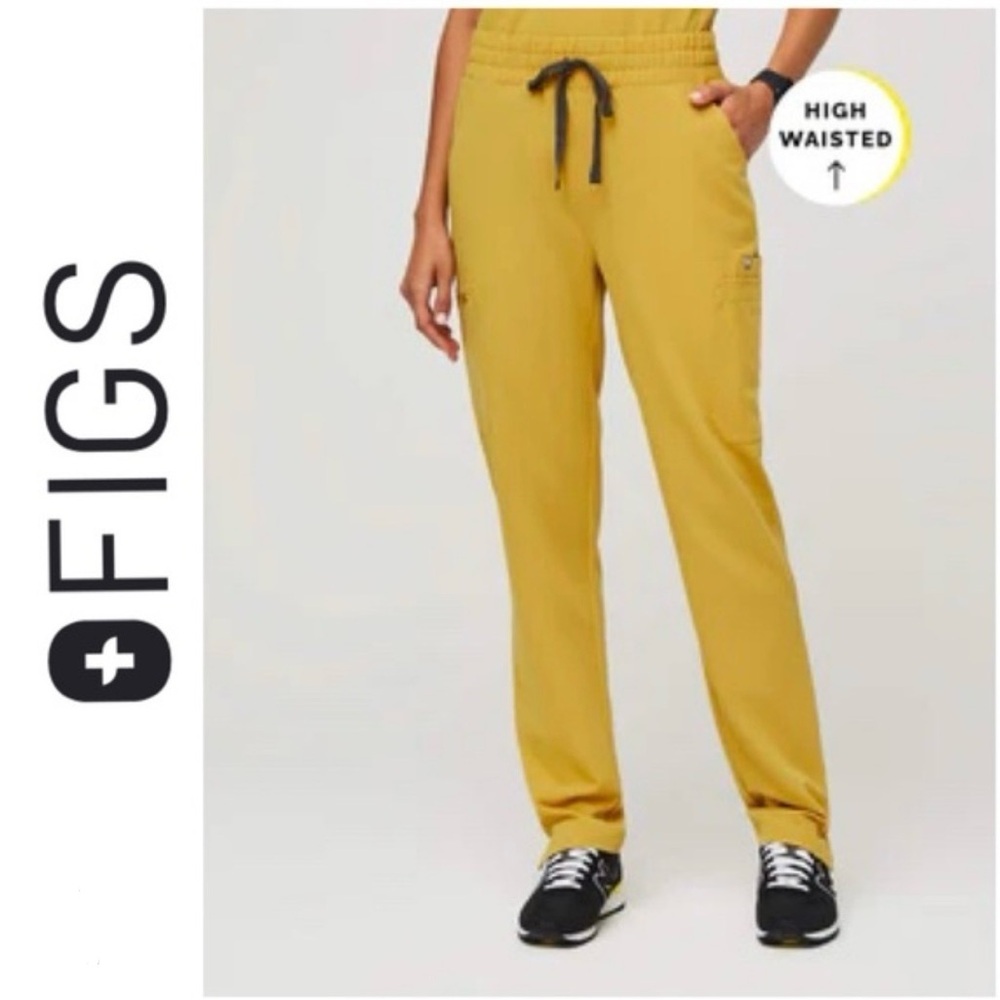 EUC FIGS Yola High Waisted Small Tall Gold